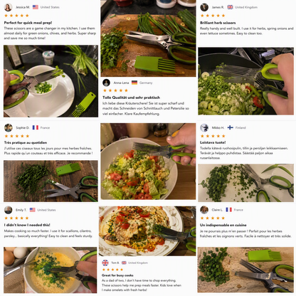 ✂️🥬 Fünfklingen-Küchenschere aus Edelstahl – Schneidet gleichmäßige, feine Streifen in einem Arbeitsgang und eignet sich hervorragend für Frühlingszwiebeln, Koriander, Chilischoten und Algen.