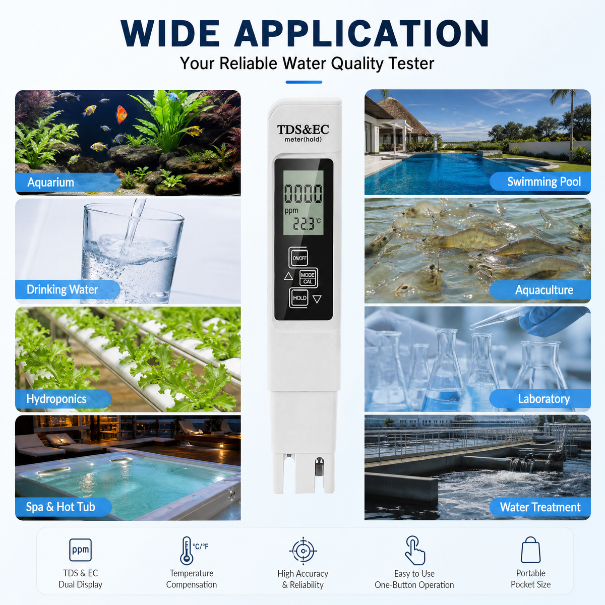 💧📊 Digitaler TDS-Tester – Großer LCD-Bildschirm, 3 Sekunden schnelle Messung, sofort einsatzbereit 💯📦 Praktisch für Trinkwasser, Aquarium und Kaffee | Deutsche Qualität, langlebig und zuverlässig