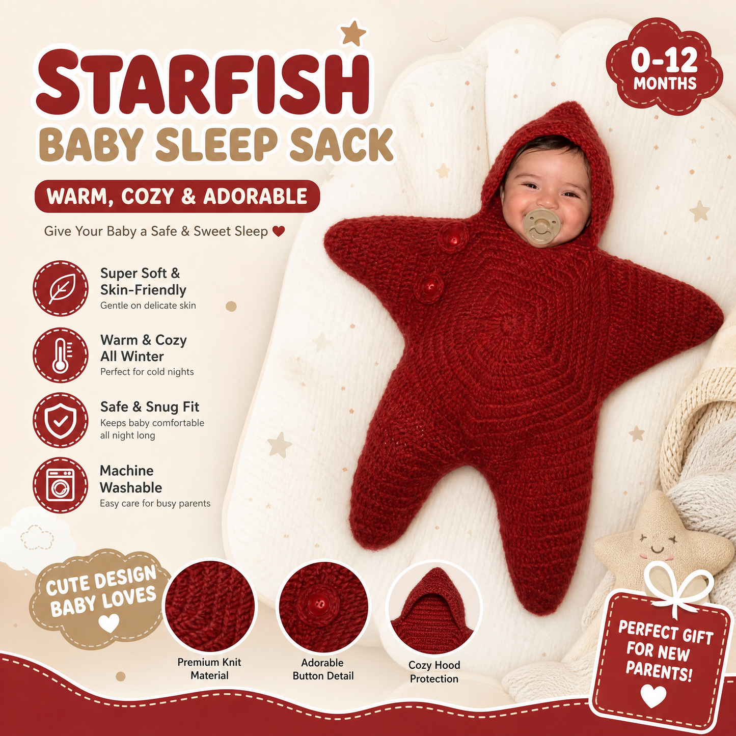 🌟👶 Babypyjama mit fünfzackigem Stern – so süß, dass es fast schon unfair ist!