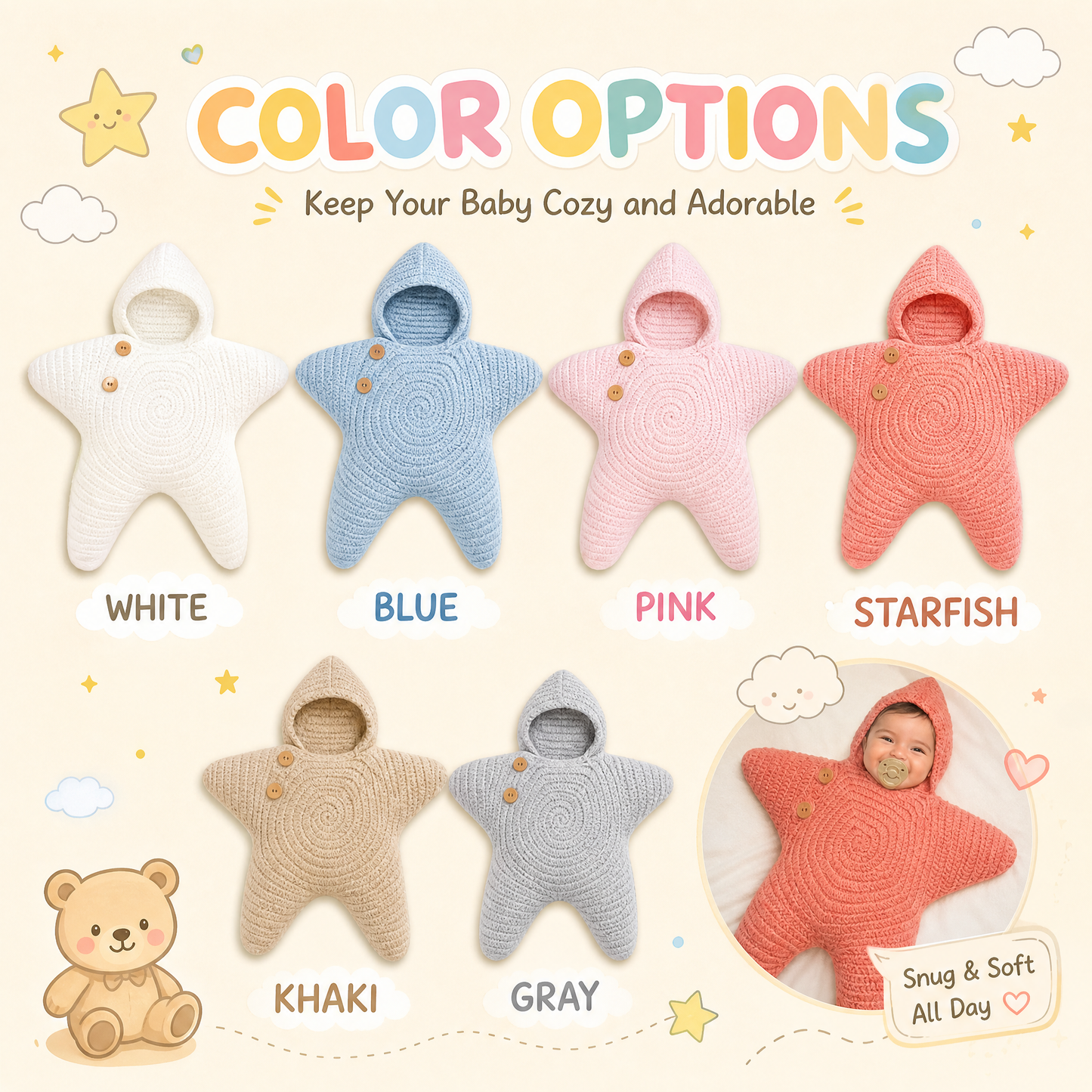 🌟👶 Babypyjama mit fünfzackigem Stern – so süß, dass es fast schon unfair ist!