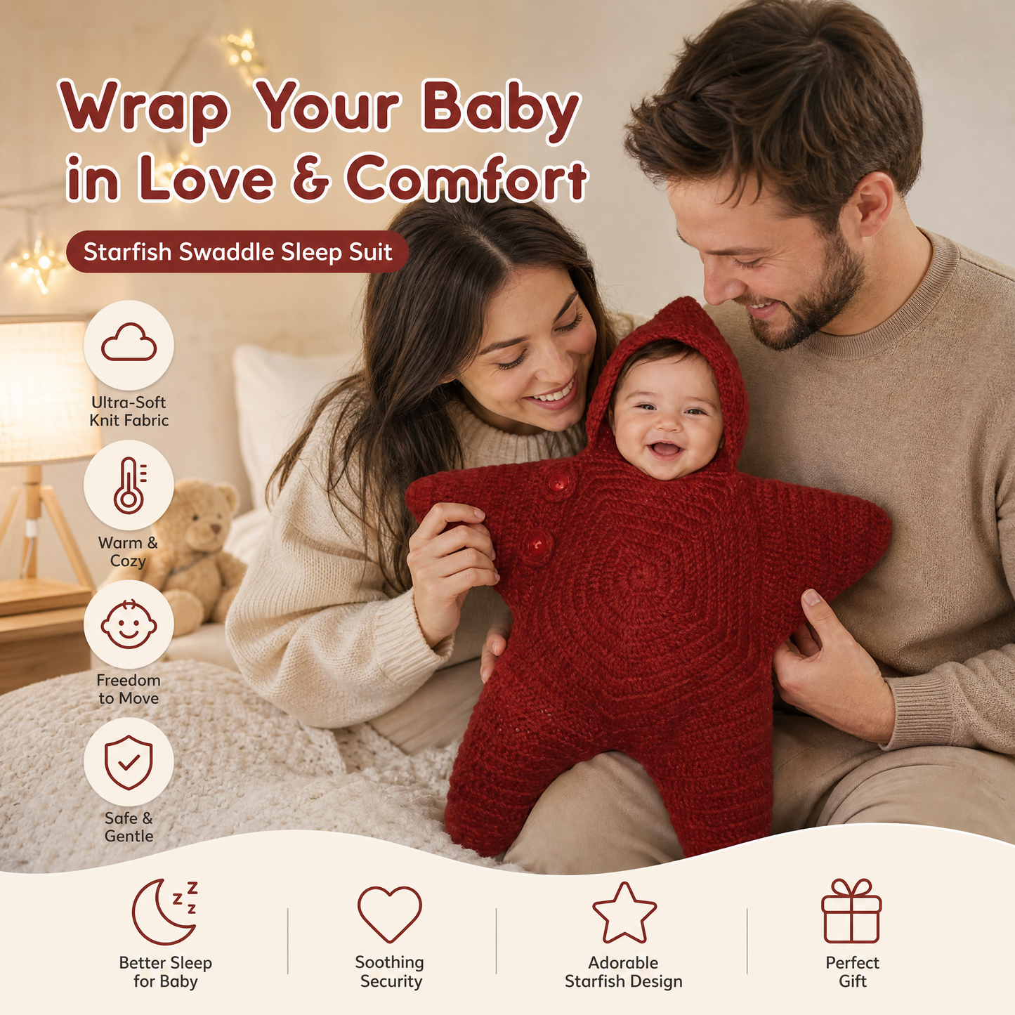 🌟👶 Babypyjama mit fünfzackigem Stern – so süß, dass es fast schon unfair ist!