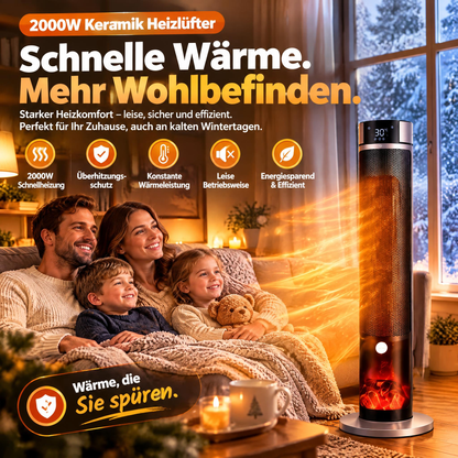 🔥[Nur 1 kWh pro Woche] Premium 3D-Kamin Heizlüfter | 3 Sek. Schnellheizung | A+++ KI-Energiesparmodus