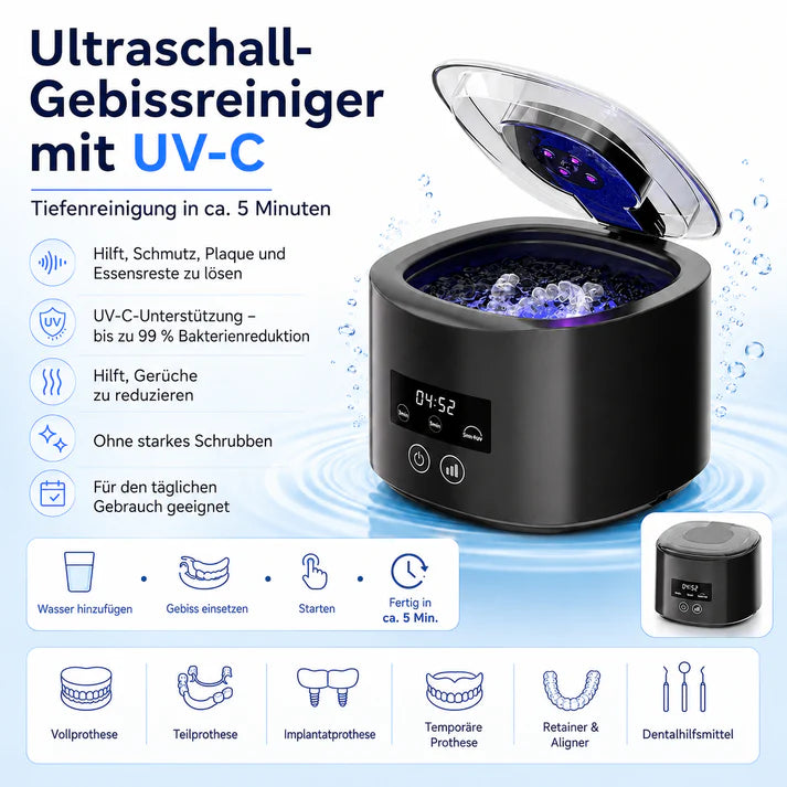 ❄️Sommerfrische 50 % Rabatt!🦷Denture Dome Ultraschall-UV-C-Reiniger – Für ein frischeres, saubereres Gebiss in nur 5 Minuten