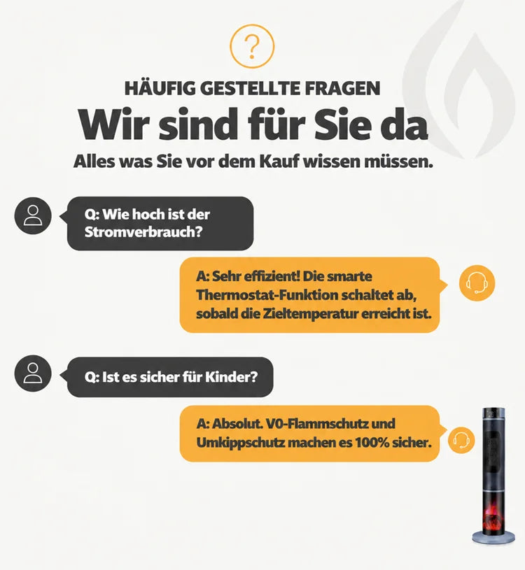 🔥[Nur 1 kWh pro Woche] Premium 3D-Kamin Heizlüfter | 3 Sek. Schnellheizung | A+++ KI-Energiesparmodus