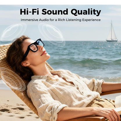 🥳 KI-Smart-Brille mit ChatGPT, 8-MP-Kamera und HD 1200P 4K-Videoaufzeichnung, Echtzeitübersetzung in über 160 Sprachen, Bluetooth 5.4, HiFi-Audio- und Musiksteuerung, intelligente Sonnenbrille mit Videoaufzeichnung für unterwegs