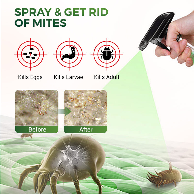 🥳2026 HEISSER VERKAUF🥳💞ÜBER 50.000 VERKAUFT! ✨🛏️Leistungsstarkes Milbenspray – Vernichtet 99,99 % der Hausstaubmilben, Bakterien und Allergene. Pflanzlich, sicher für Kinder und Haustiere 🌿💪