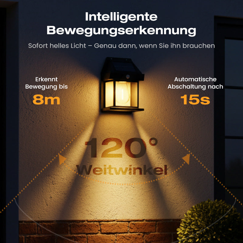 🐺✨ Bewegungs-Sensor Solar-Wandleuchte in Wolfram-Design – automatisch, wetterfest & energieautark. Perfekte Sicherheitsbeleuchtung für Garten und Eingang. 🌞🔋