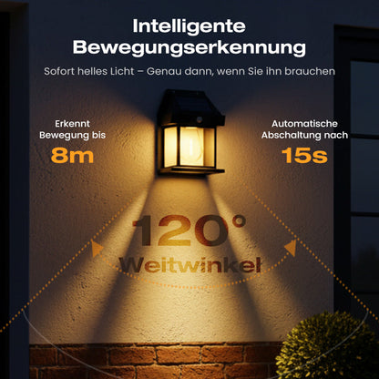 🐺✨ Bewegungs-Sensor Solar-Wandleuchte in Wolfram-Design – automatisch, wetterfest & energieautark. Perfekte Sicherheitsbeleuchtung für Garten und Eingang. 🌞🔋