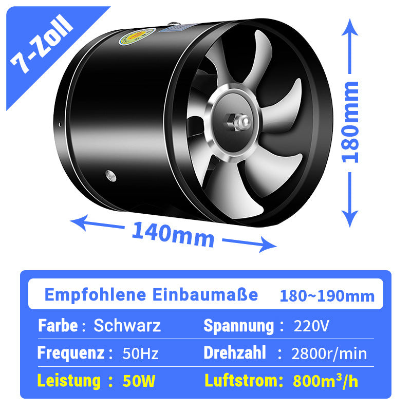 Starker Haushalts-Saugventilator für Rohre