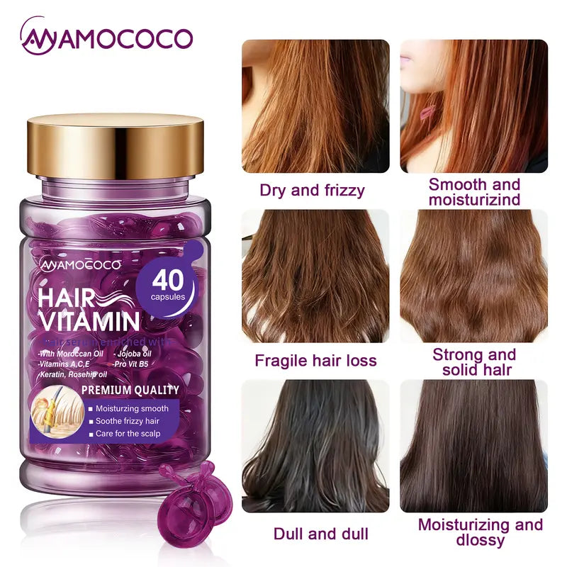 ✨ Haarmaske in Kapseln – 40 Kapsel, sofortiger Glanz & Anti-Frizz! 💎🌿