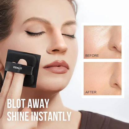 ⏰1 kaufen, 1 gratis dazu💝Schwarzes Magnet-Öl-Blotting-Setting-Sheet mit Puder für mehr Kontrolle über die Hautfettigkeit. Hält die Haut frisch. 2-in-1-Blotting-Sheet.