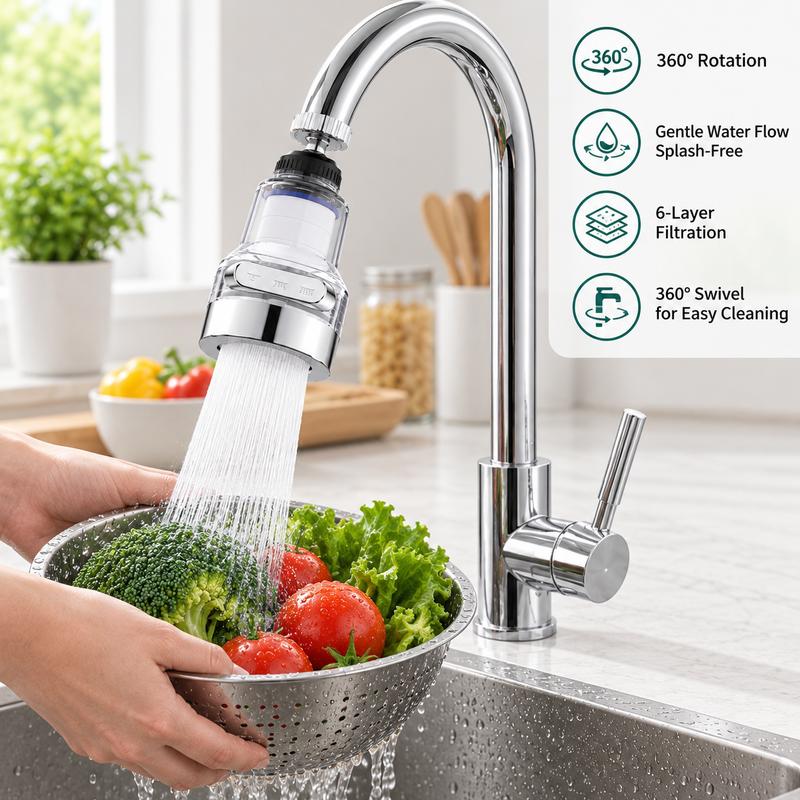 💧360° drehbarer Wasserhahnfilter ✅Zweistufiger Wasserauslassfilter für die Küche