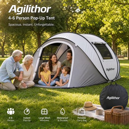 🥳HEISSER SALE 2026🥳💞50.000+ VERKAUFT!👵❤️  Sofort aufklappbares, wasserdichtes Familien-Campingzelt