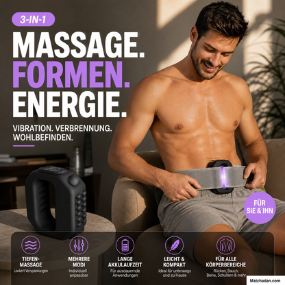 ⏰  🟣 3-in-1 Multifunktionaler elektrischer Faszienring mit verstellbarem Gurt, Massage, Fettabbau & Verdauungsförderung für Bauch, Beine, Rücken & Schultern ✨
