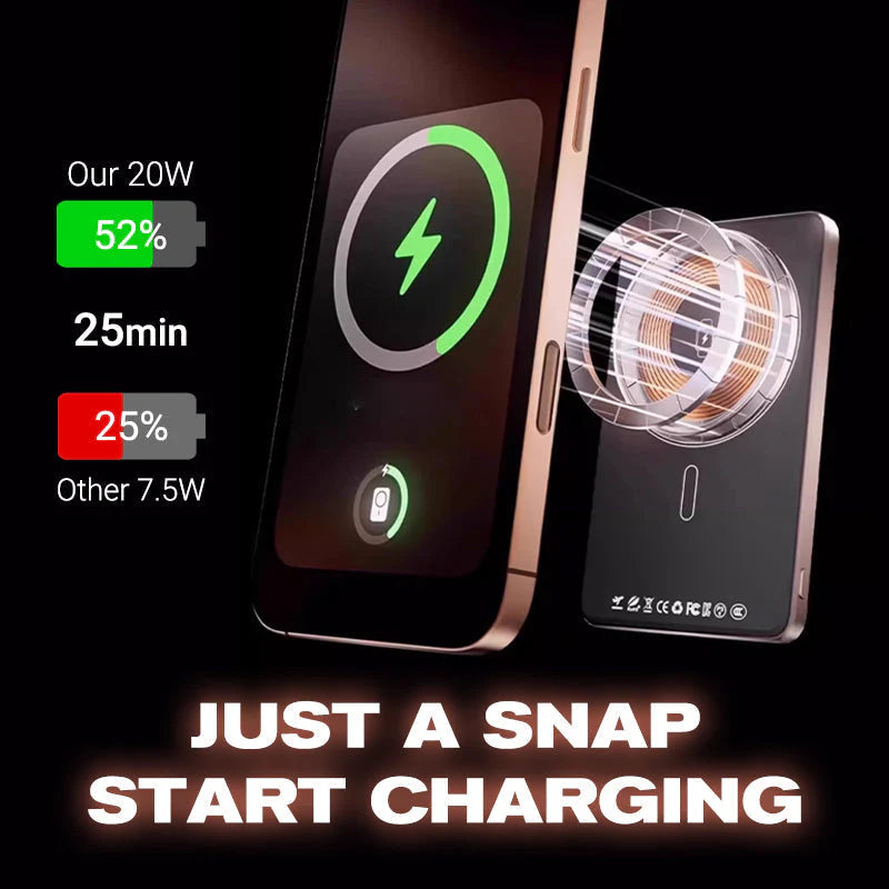 🔋Professionelles magnetisches Ladegerät für Reisende und Profis | 22,5 W kabelgebunden & 15 W kabellos | 10.000 mAh | Schnelle Lieferung