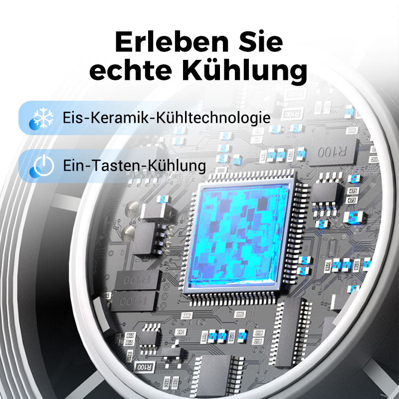 🧊 SOMMERAKTION -50%! 💦 2026 Mini-Röhrenventilator – Leistungsstarke Eiskühlung, 4000-mAh-Akku, 183 mm kompakt · Grau, Rosa & Weiß ❄️🔥