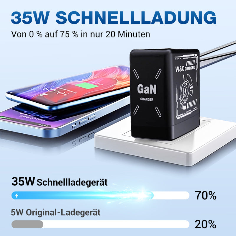 USB-C Schnellladestation mit einziehbarem Kabel – Universell einsetzbar
