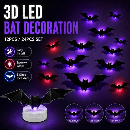 🦇Halloween-Dekoration: 3D-LED-Wandleuchte in Fledermausform