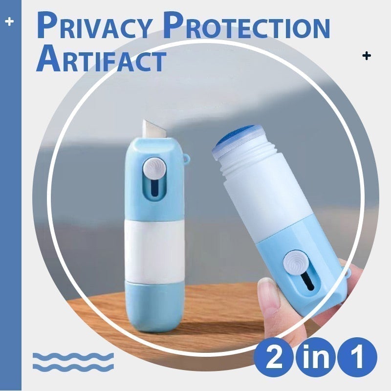 🛡️ Thermopapier-Löscher mit Kartonöffner – 2-in-1 Privatsphäre-Schutz – Löscht Namen & Adresse auf Quittungen & Paketaufklebern – 10ml für über 100 Anwendungen