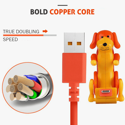 Schnellladekabel mit lustigem, bockendem Hund im Angebot