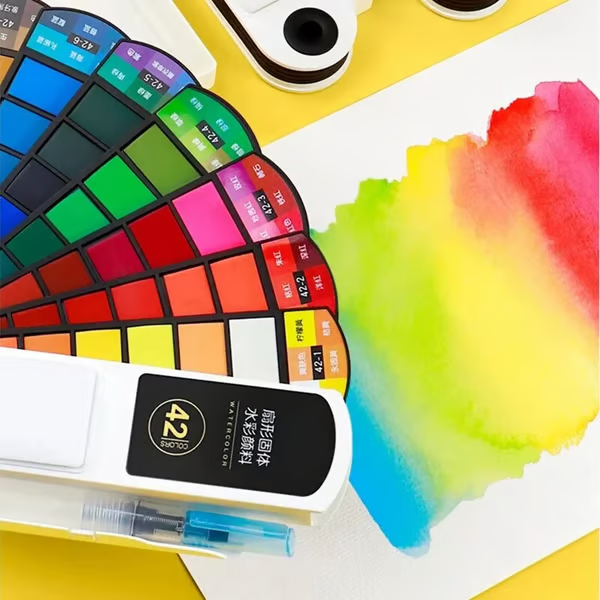 🎨Festes Aquarellfarben-Set mit Wasserpinsel-Stiftschwamm