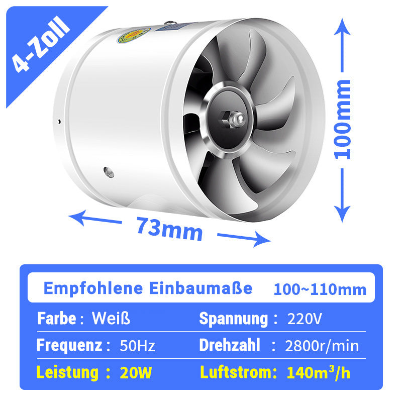Starker Haushalts-Saugventilator für Rohre