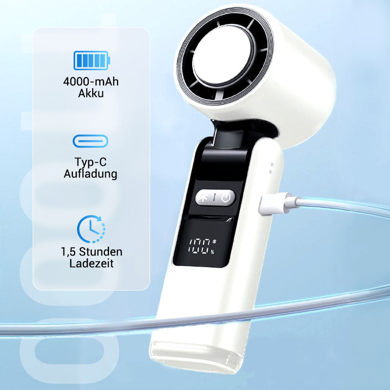 🧊 SOMMERAKTION -50%! 💦 2026 Mini-Röhrenventilator – Leistungsstarke Eiskühlung, 4000-mAh-Akku, 183 mm kompakt · Grau, Rosa & Weiß ❄️🔥