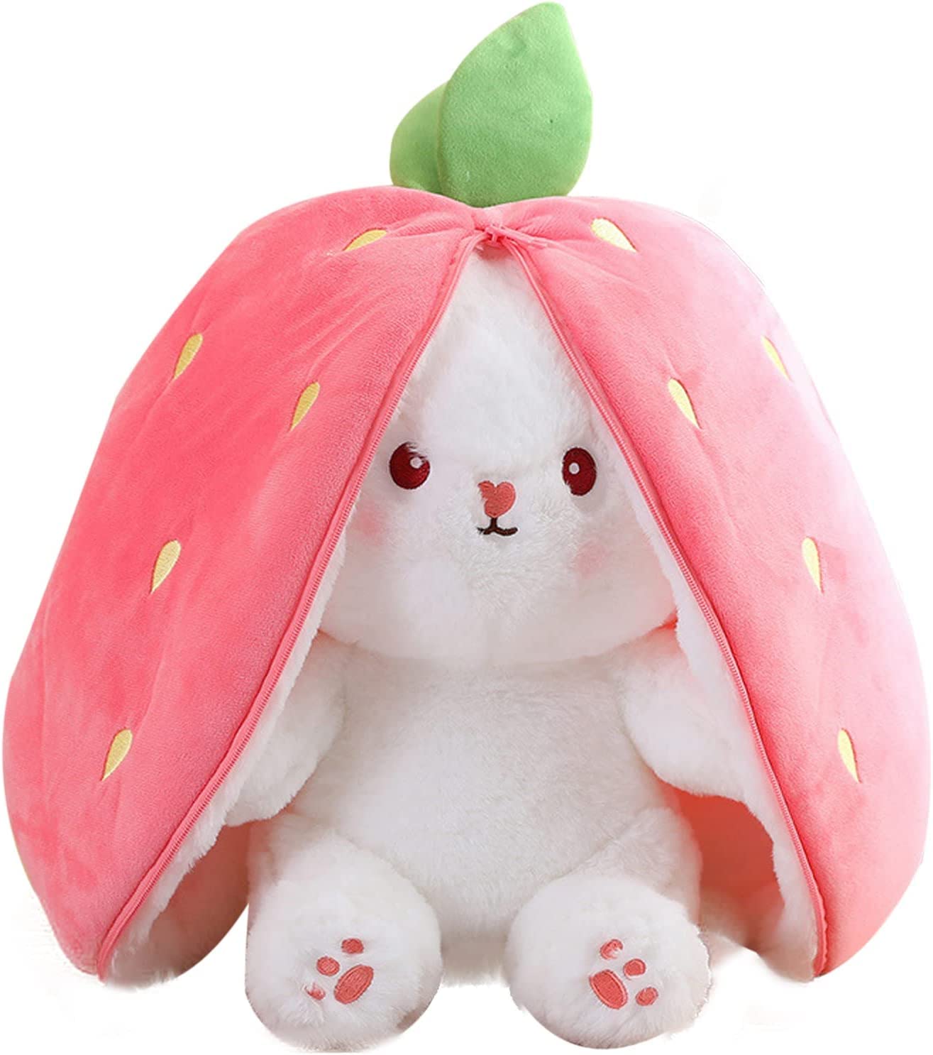 🍓 Erdbeerhäschen verwandelt sich in Häschen 🎀 Fruchtpuppe Plüschtier 🐰
