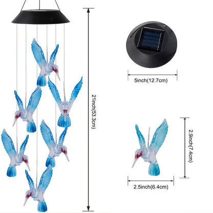 🦋 Verschönern Sie Ihren Garten✨ Kreative Vogeldesign Solar-Windspiele