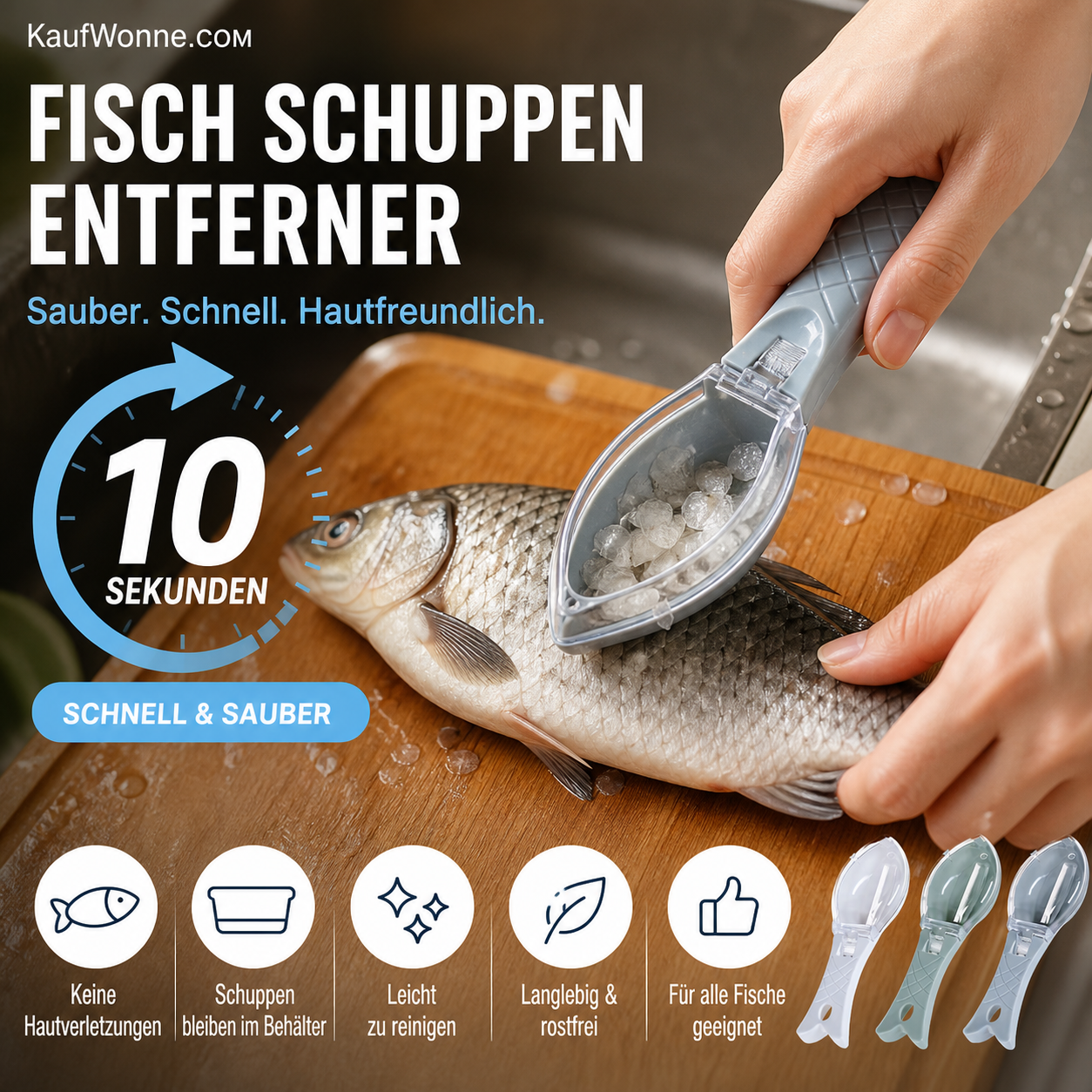 🐟Tragbarer Fischschuppenschäler
