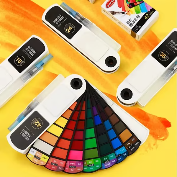 🎨Festes Aquarellfarben-Set mit Wasserpinsel-Stiftschwamm