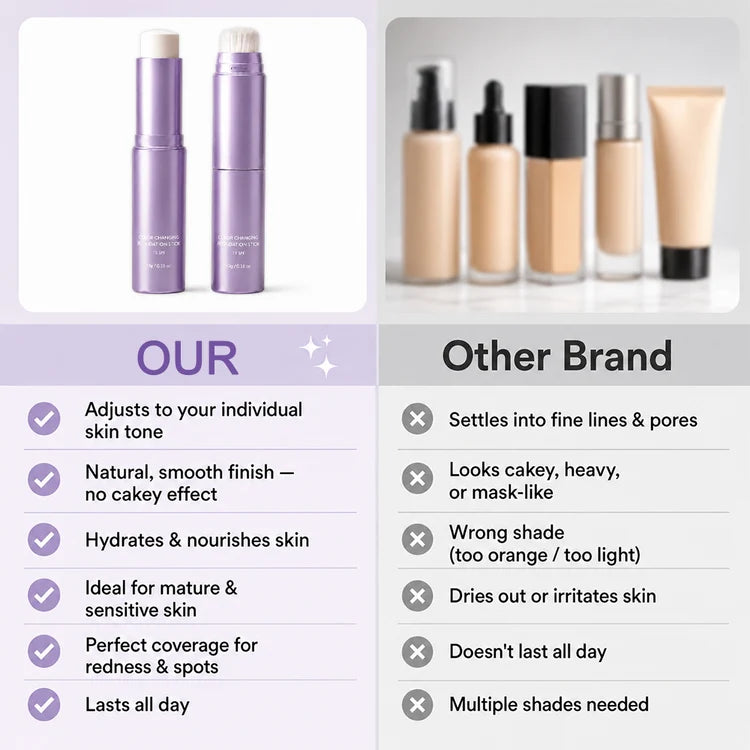 🔥Über 50.000 Frauen vertrauen darauf🔥  2-in-1-Foundation-Stick mit Farbwechsel-Effekt