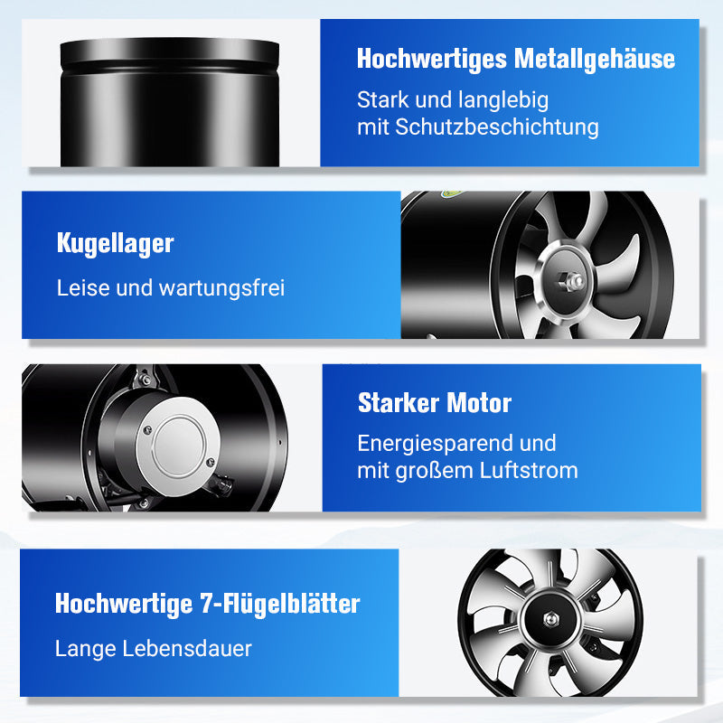 Starker Haushalts-Saugventilator für Rohre
