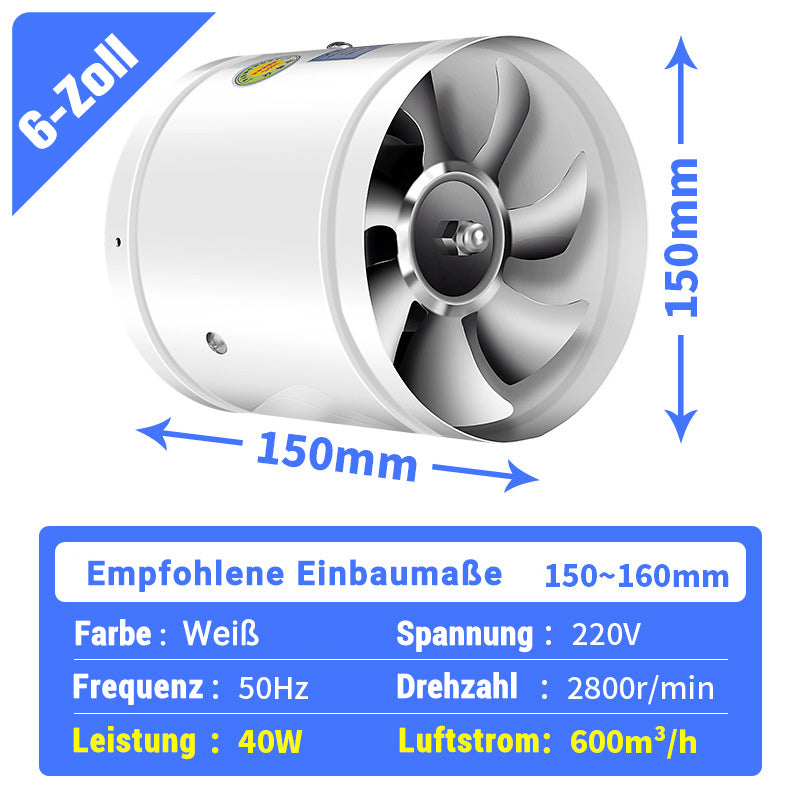 Starker Haushalts-Saugventilator für Rohre