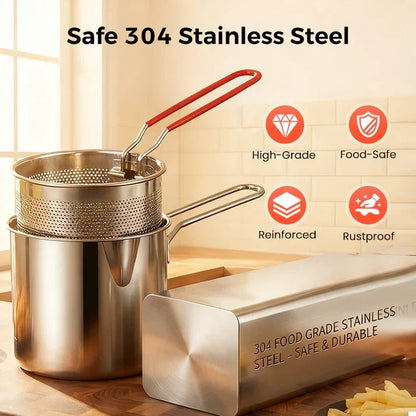 🥳HEISSER SALE 2026🥳💞50.000+ VERKAUFT!👵❤️  Multifunktionale Fritteuse aus Edelstahl 304