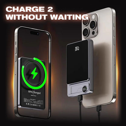 🔋Professionelles magnetisches Ladegerät für Reisende und Profis | 22,5 W kabelgebunden & 15 W kabellos | 10.000 mAh | Schnelle Lieferung