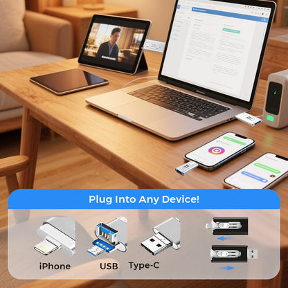 📱⚡ Speicherplatz freigeben & Fotos in Minuten übertragen – 4-in-1-USB-Stick für iPhone, Android & PC 💾