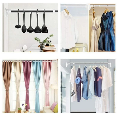 ✨⚡️ ZEITLICH BEGRENZT – 50% SPAREN! Bohrfreie verstellbare Stange – Ideal zum Aufhängen von Kleidung und Duschvorhängen im Badezimmer oder auf dem Balkon 🚿