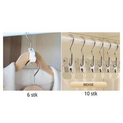 👔 50 % RABATT! 🏠 Platzsparender Kleiderbügelverbinder – Verdoppelt den Stauraum, stabil und einfach zu bedienen 🧥
