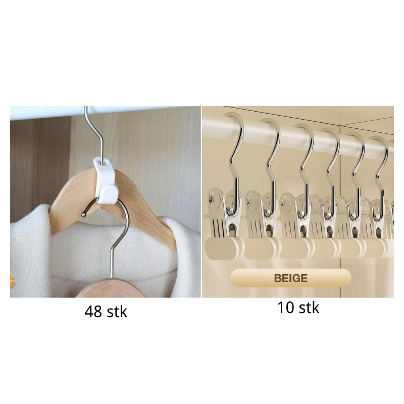 👔 50 % RABATT! 🏠 Platzsparender Kleiderbügelverbinder – Verdoppelt den Stauraum, stabil und einfach zu bedienen 🧥