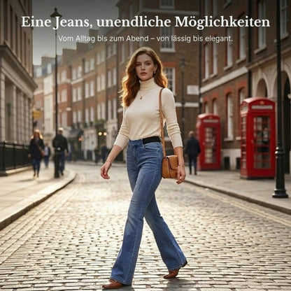 🔥Solange der Vorrat reicht 50 % Rabatt!🎉Damen High-Waist Schlagjeans aus Stretch-Denim