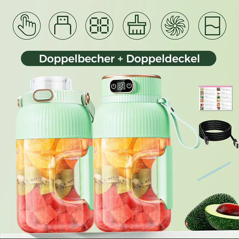 💥Heißer Verkauf ❄️Multifunctional Tragbare Saftpresse Tasse mit Digitalanzeige-Drink fresh juice for a healthy lifestyle