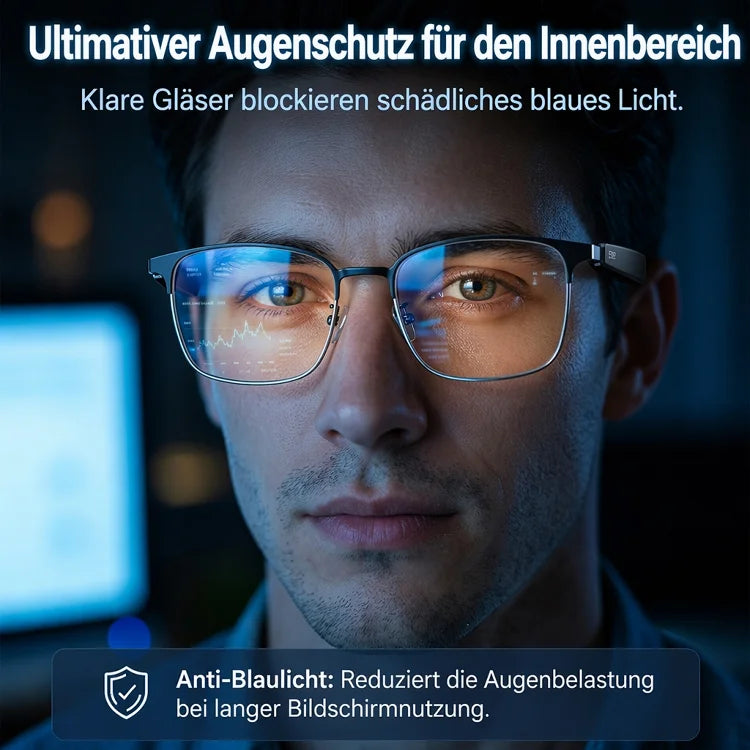 😎Intelligente Brille mit KI-Übersetzung, unterstützt 160 Sprachen und ChatGPT, mit integriertem Mikrofon und Hi-Fi-Lautsprechern