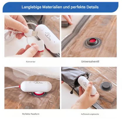 🎒 50% RABATT! ⏳ 6er-Pack elektrische USB-Vakuum-Kompressionsbeutel – Platzsparend, kabellos & perfekt für Reisen und Aufbewahrung 🔋