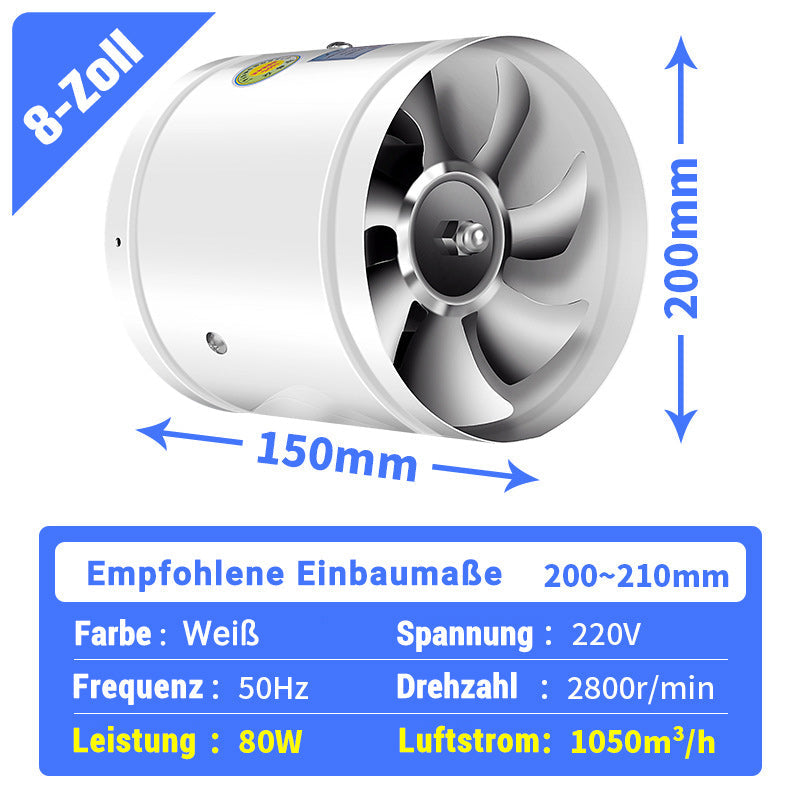 Starker Haushalts-Saugventilator für Rohre
