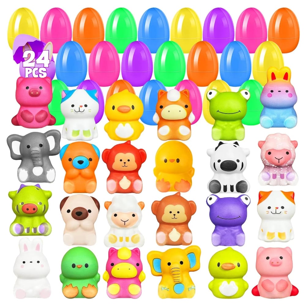 🔥LETZTER TAG – 49% RABATT🔥12/24 STÜCK OSTER-EIER MIT LANGSAM AUFGEHENDEN SQUISHY-SPIELZEUGEN