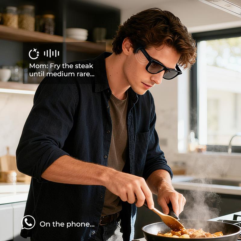 🥳 KI-Smart-Brille mit ChatGPT, 8-MP-Kamera und HD 1200P 4K-Videoaufzeichnung, Echtzeitübersetzung in über 160 Sprachen, Bluetooth 5.4, HiFi-Audio- und Musiksteuerung, intelligente Sonnenbrille mit Videoaufzeichnung für unterwegs