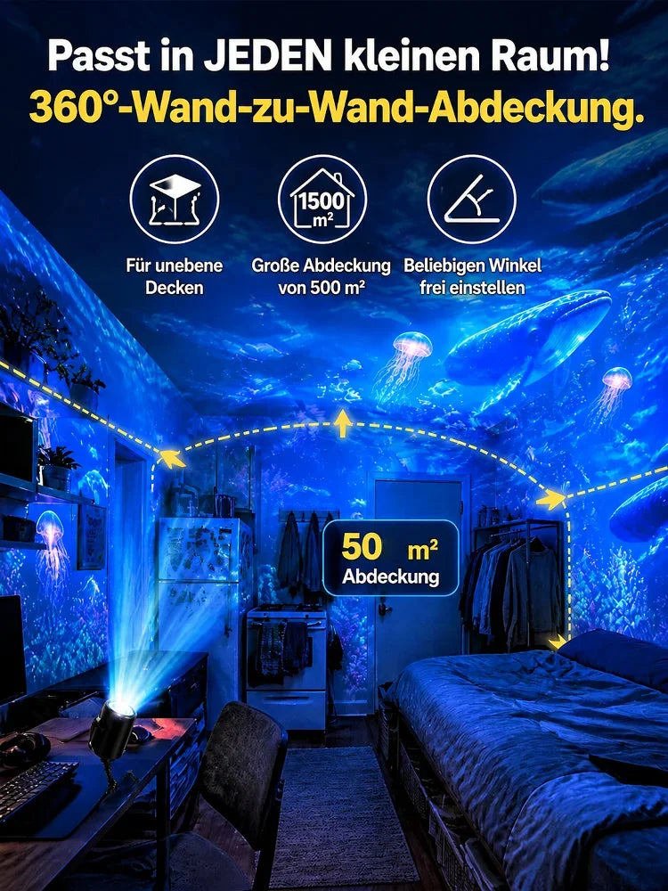 🌌 JETZT 50 % RABATT! 💫 USB-Lampe mit Sternenhimmel-Projektion – 13 austauschbare Filmplatten & flexibler Hals – perfekt für das Schlafzimmer ✨