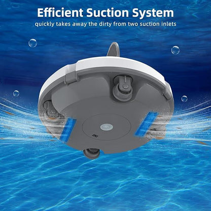 🔥Redkey Poolroboter 2026 Kabellos Poolsauger 6800mAh Akku Selbstparkend bis 200m² (Set, 45.000 Pa Saugkraft, intelligente Navigation & 180 Min. Laufzeit), Schnellladung, 45° Steigung, 90° Wandreinigung & 2 Jahre Garantie