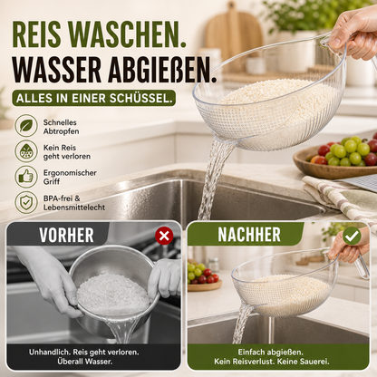 🥗Multifunktions‑Küchensieb‑Schüssel | Abtropfkorb zum Waschen, Abtropfen und Servieren von Obst, Gemüse und Pasta